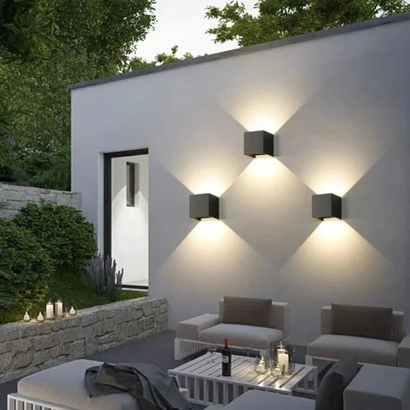 UrbanCube LED Outdoor Wall Lamp - Modern Cube Design & Weatherproof - Lattea Global