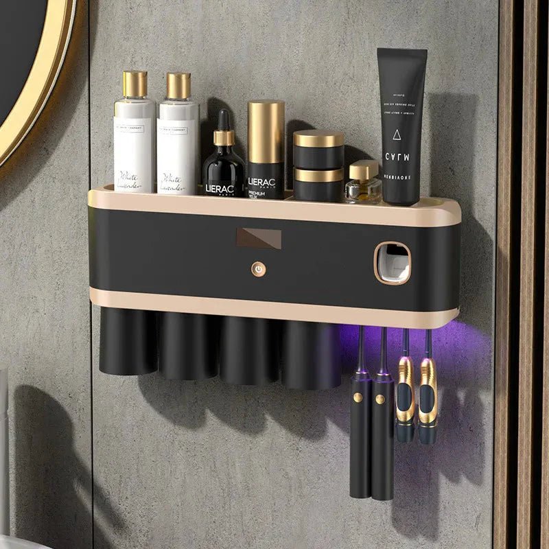UV Toothbrush Holder with Steriliser & Toothpaste Dispenser - Lattea Global