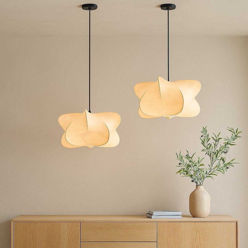 Wabi Sabi Silk Japanese Pendant Light
