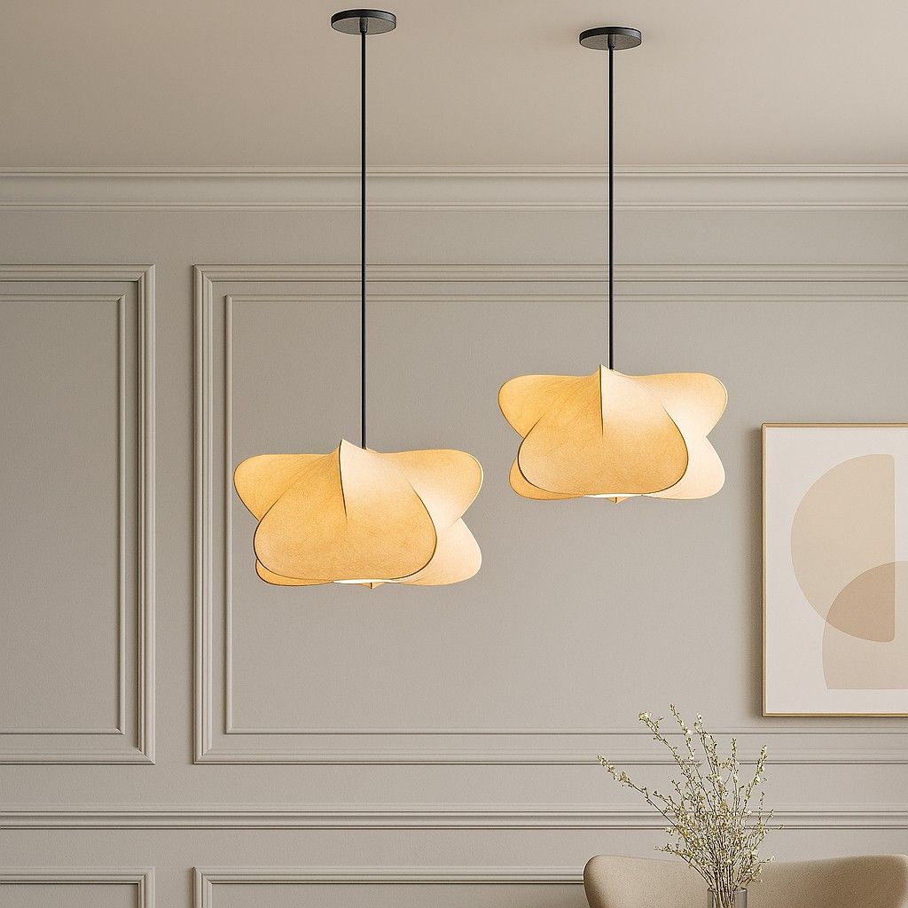 Wabi Sabi Silk Japanese Pendant Light