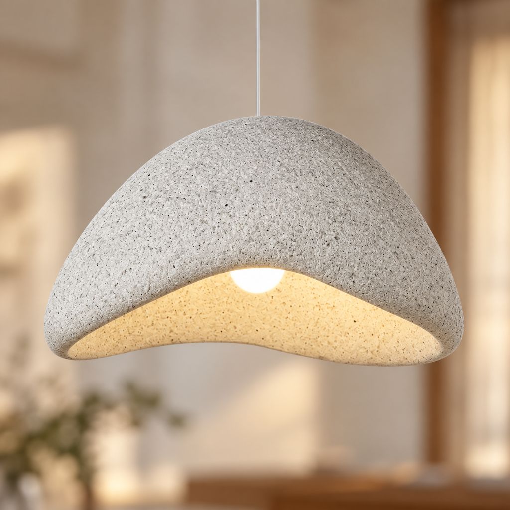 Wabi Sabi Textured Dome Pendant Light with Adjustable Cable