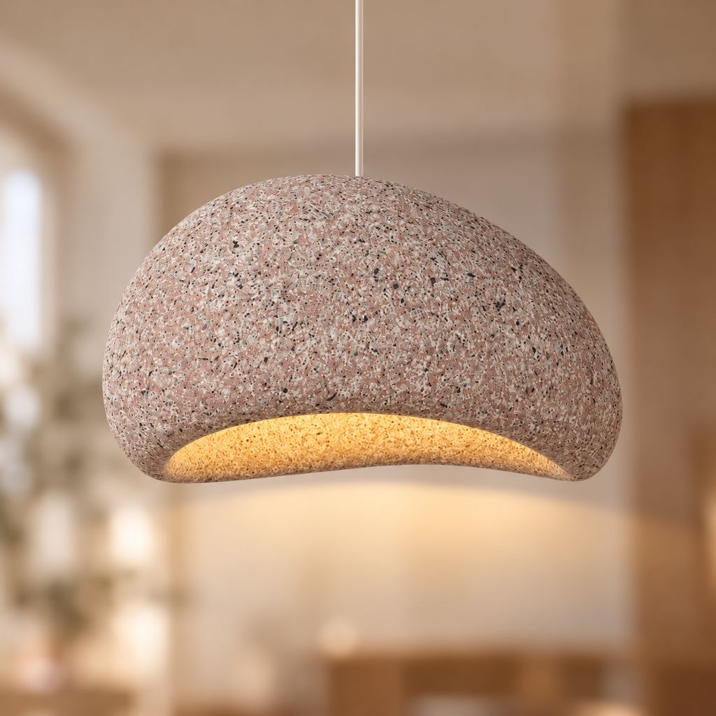 Wabi Sabi Textured Dome Pendant Light with Adjustable Cable