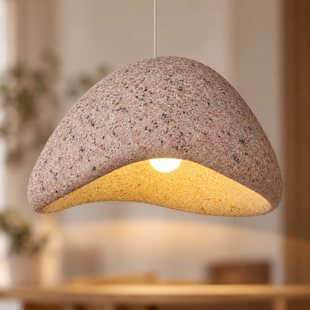 Wabi Sabi Textured Dome Pendant Light with Adjustable Cable