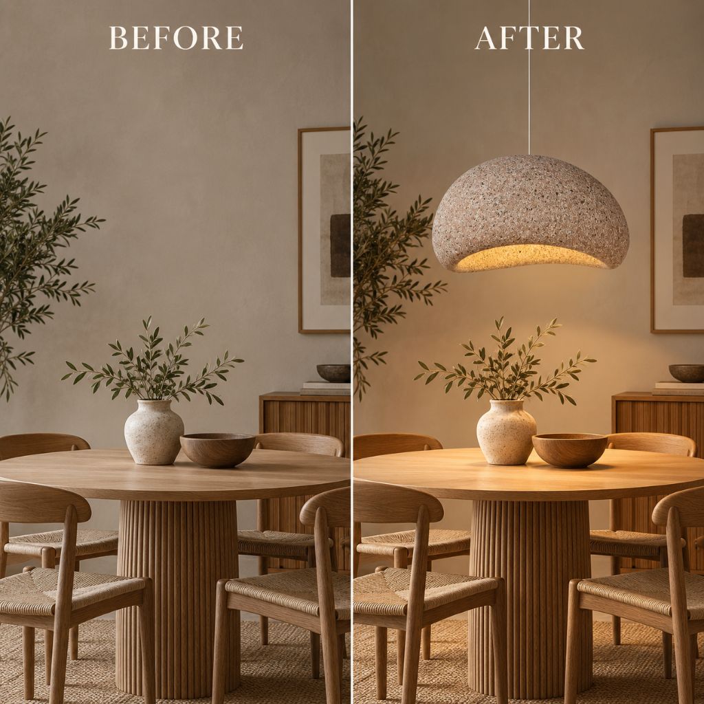 Wabi Sabi Textured Dome Pendant Light with Adjustable Cable