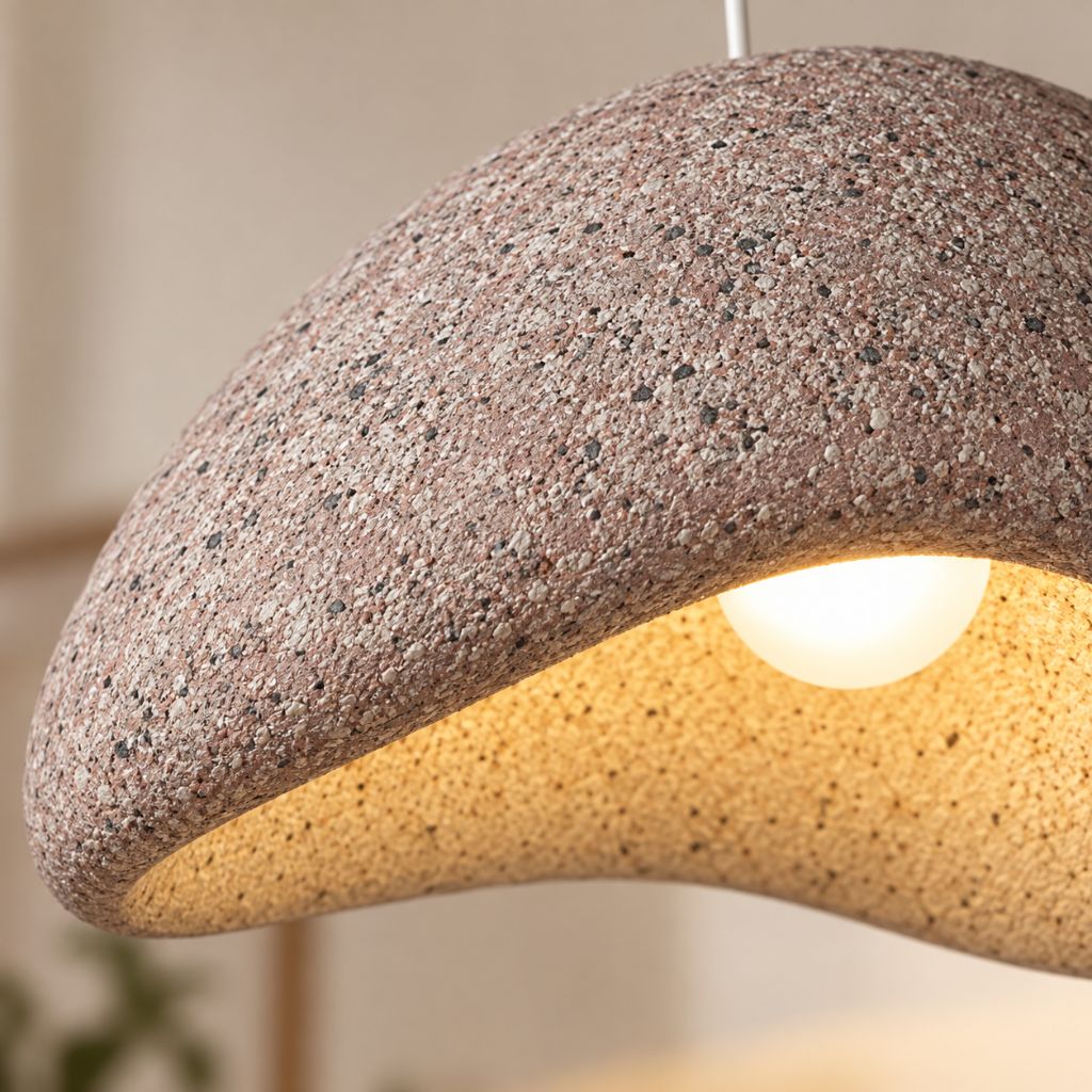 Wabi Sabi Textured Dome Pendant Light with Adjustable Cable