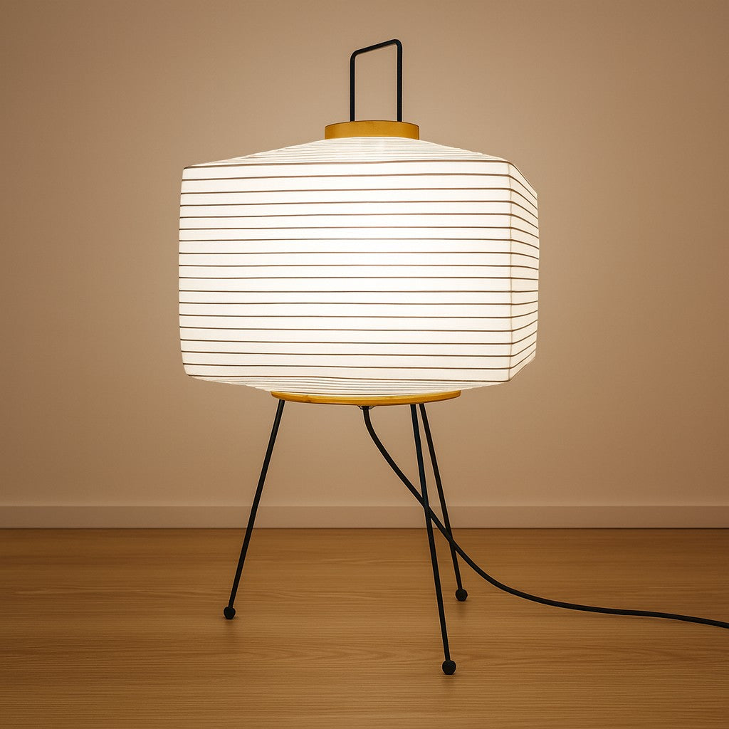 Wabi-Sabi Tripod Rice Paper Floor Lamp