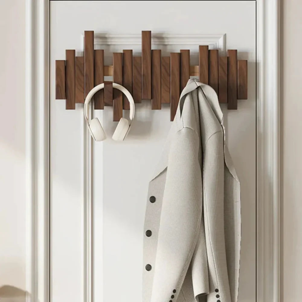 Wall-mounted coat rack premium wood wall hooks – view 2