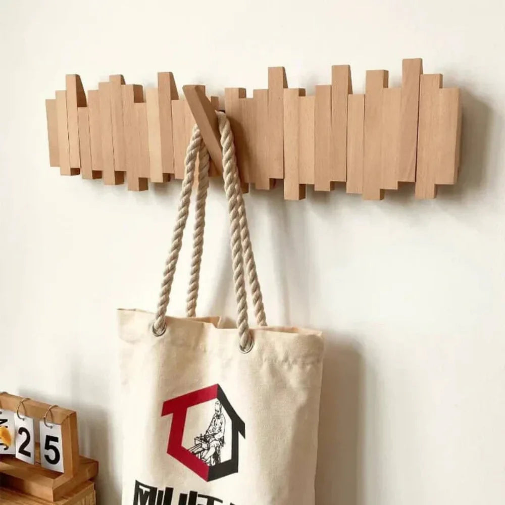 Wall-mounted coat rack premium wood wall hooks – view 14