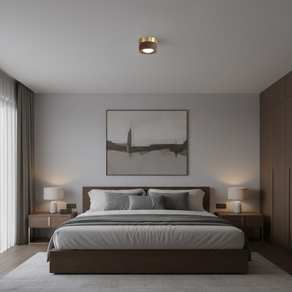 Walnut Wood LED Ceiling Spotlight