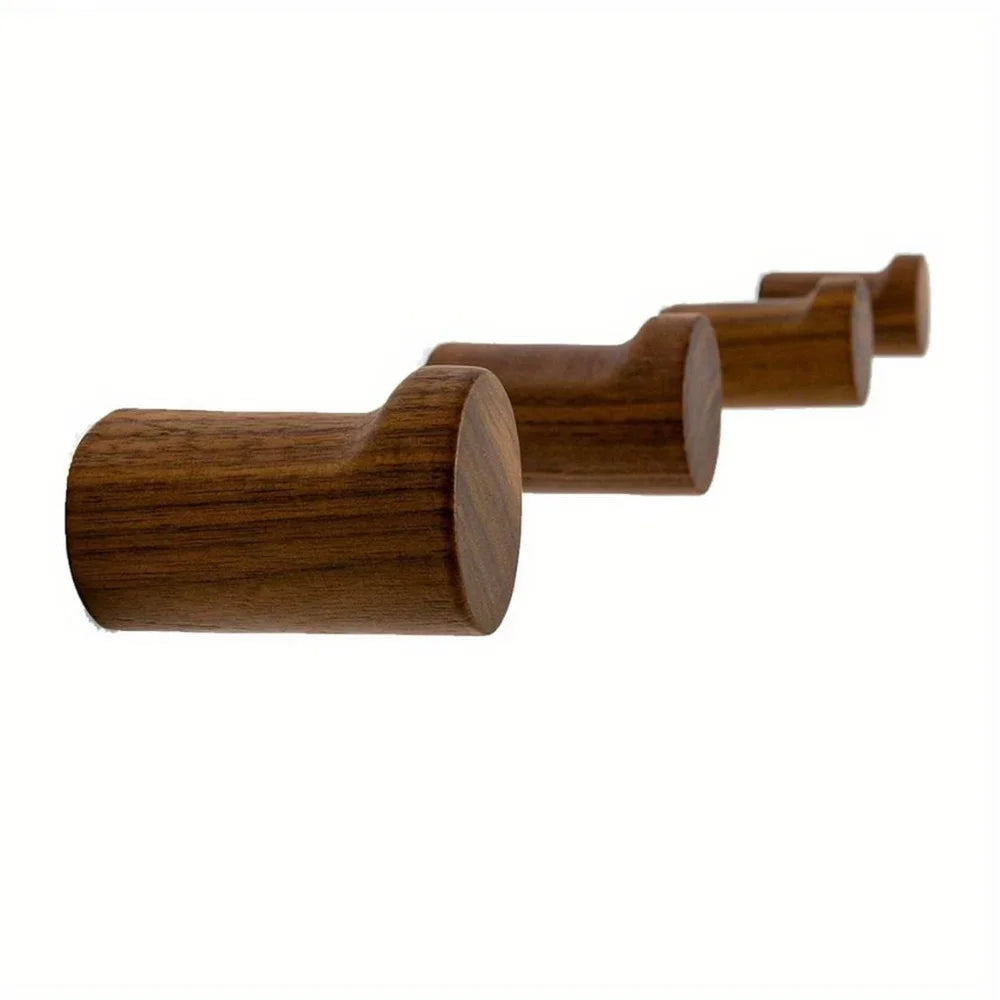 Walnut wood wall hooks set handcrafted anti-slip - view 8