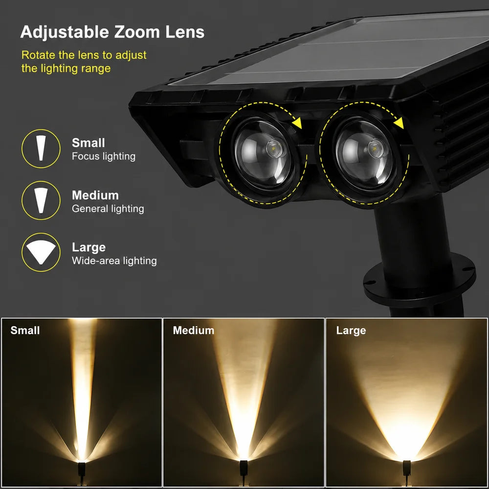 Waterproof led solar spotlight multi-zoom landscape lighting - view 7