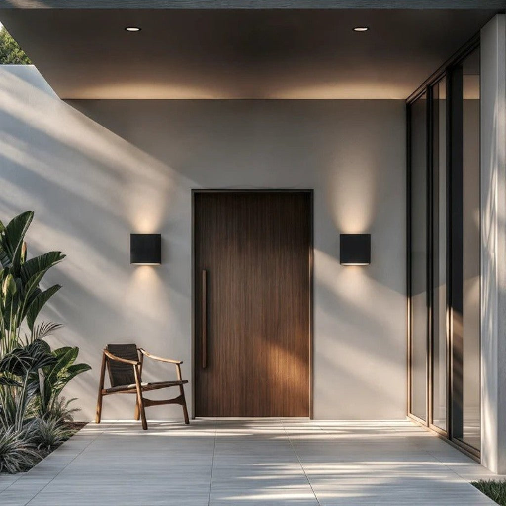 Weatherproof Cube Up Down Wall Light