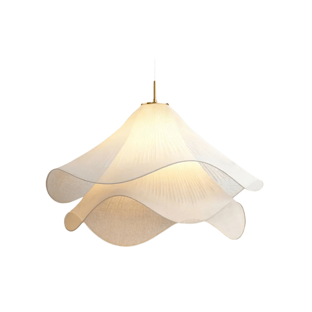 White Fabric Flower LED Pendant Light - Lattea Global
