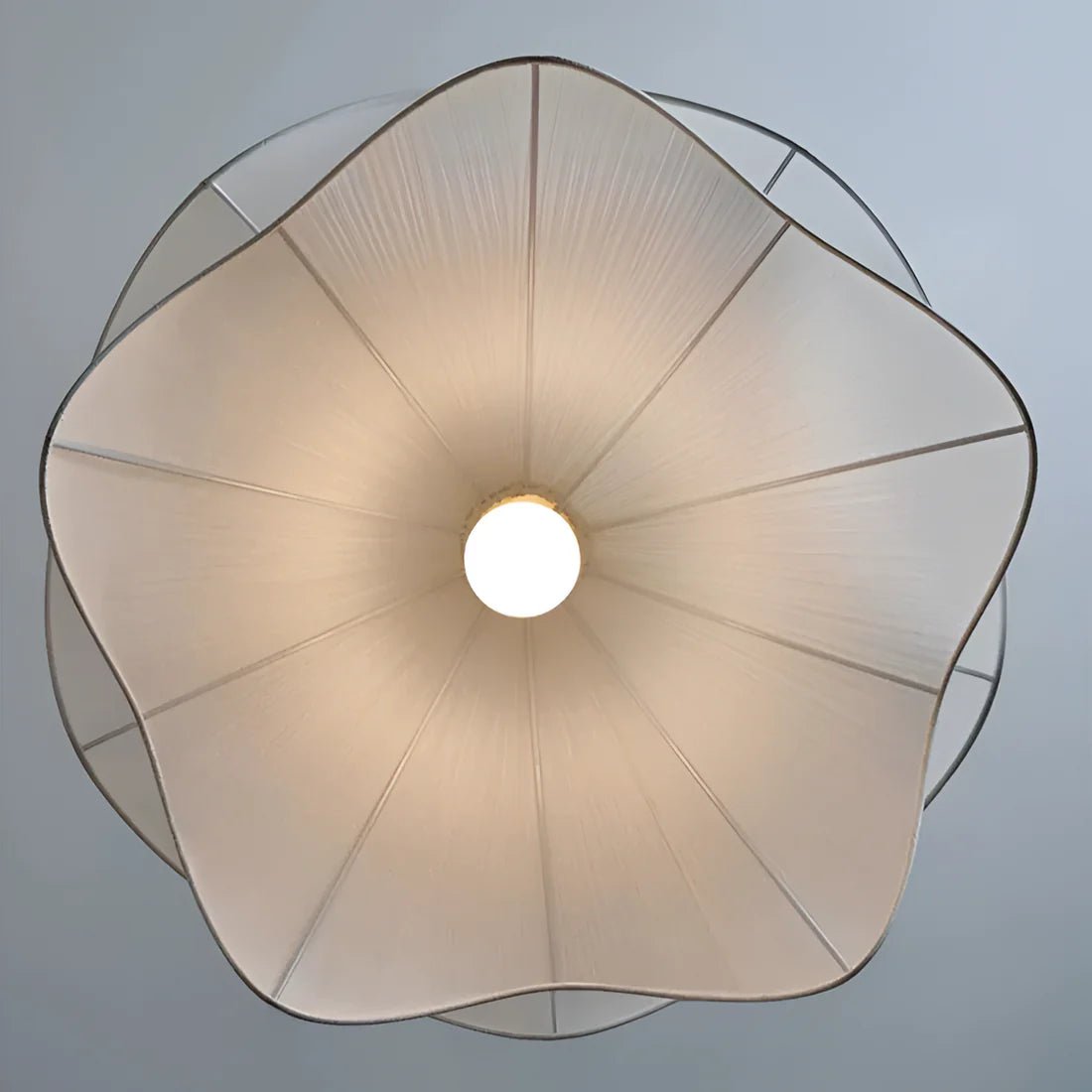 White Fabric Flower LED Pendant Light - Lattea Global