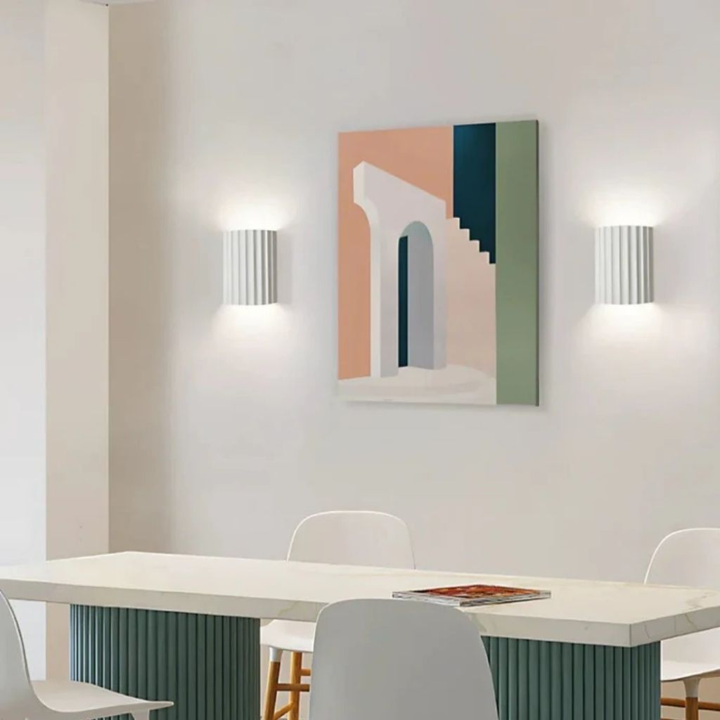 White Nordic Minimalist LED Wall Lamp - Macaron Resin