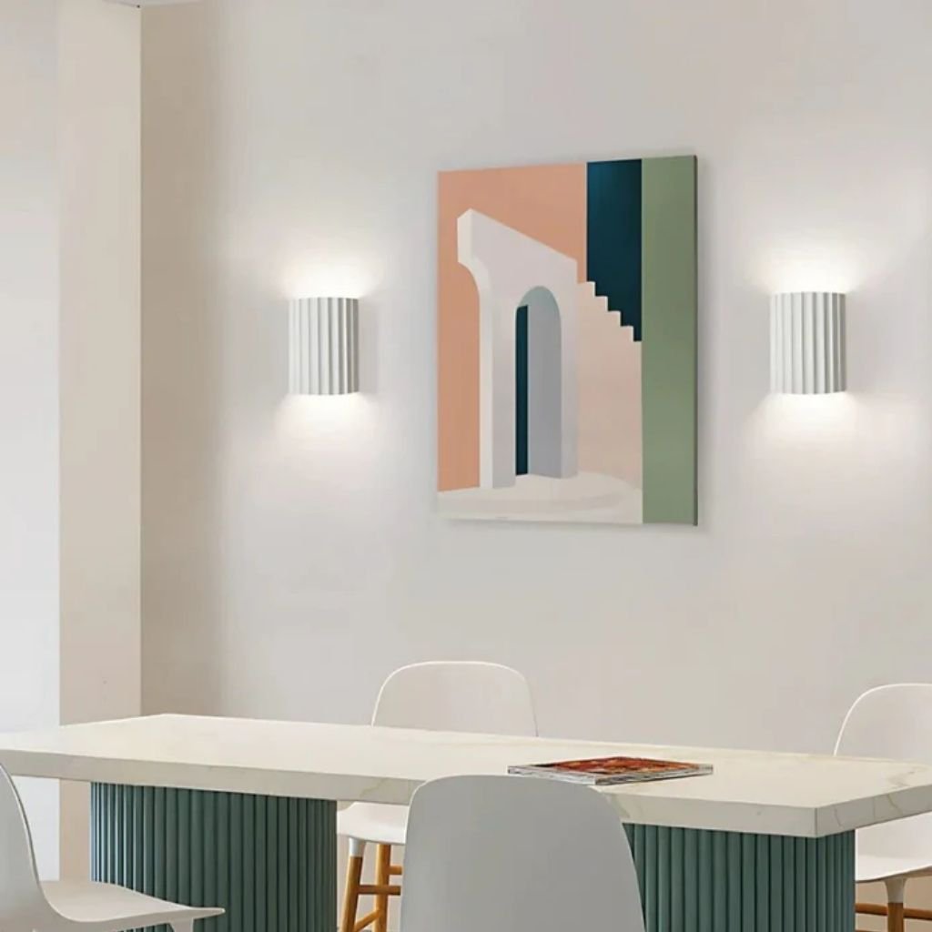 White Nordic Minimalist LED Wall Lamp - Macaron Resin - Lattea Global