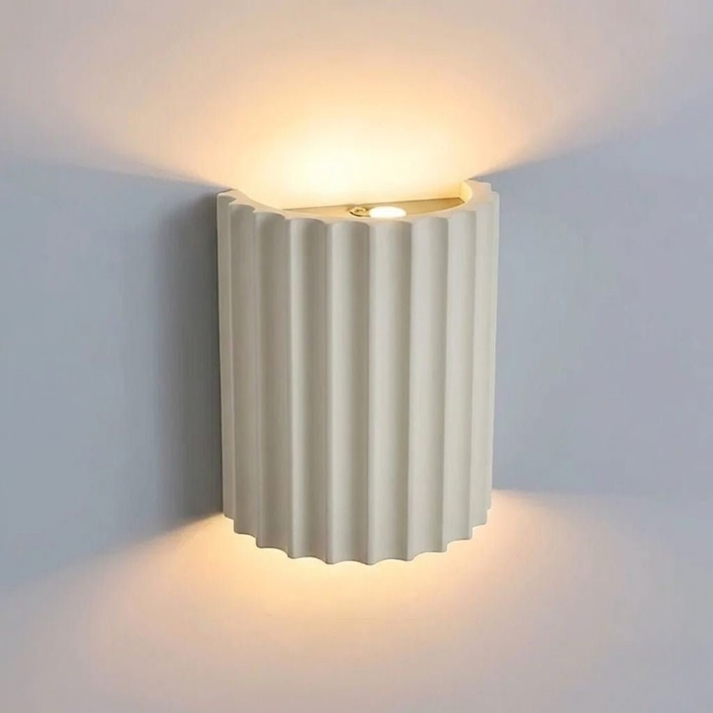 White Nordic Minimalist LED Wall Lamp - Macaron Resin - Lattea Global