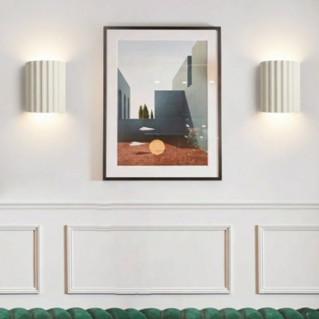 White Nordic Minimalist LED Wall Lamp - Macaron Resin