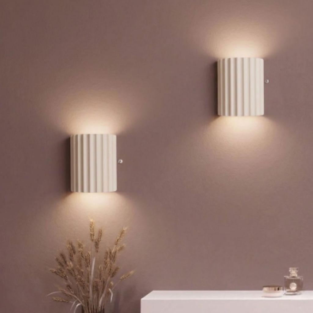 White Nordic Minimalist LED Wall Lamp - Macaron Resin