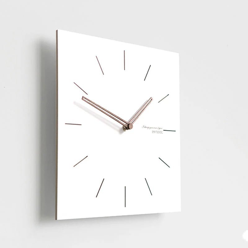 White Quadrangle Wall Clock – Minimalist & Eco - Friendly Design - Lattea Global
