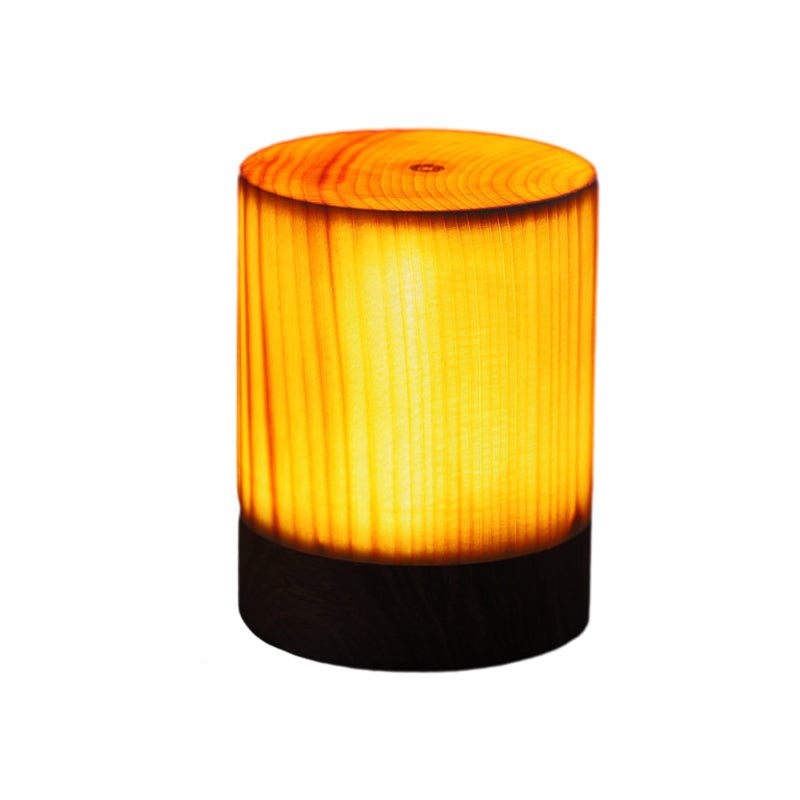 Wood Table Lamp with Translucent Grain Pattern - Lattea Global