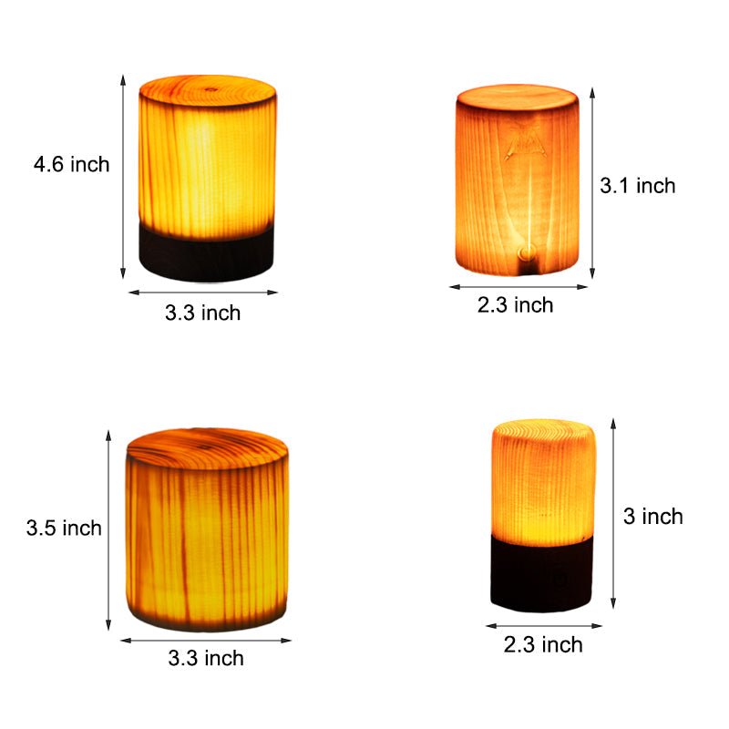 Wood Table Lamp with Translucent Grain Pattern - Lattea Global
