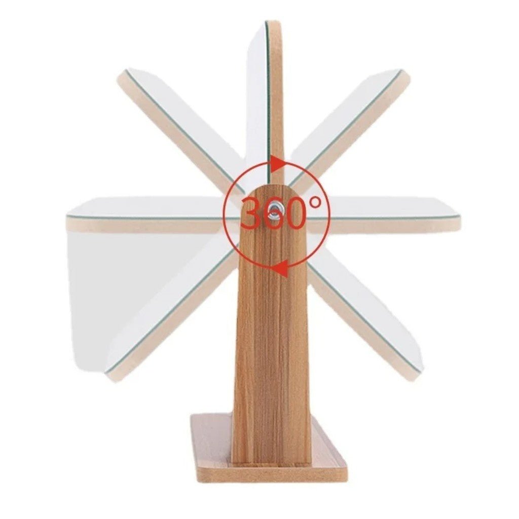 Wooden Vanity Mirror 360° Rotating Compact Makeup Mirror - Lattea Global