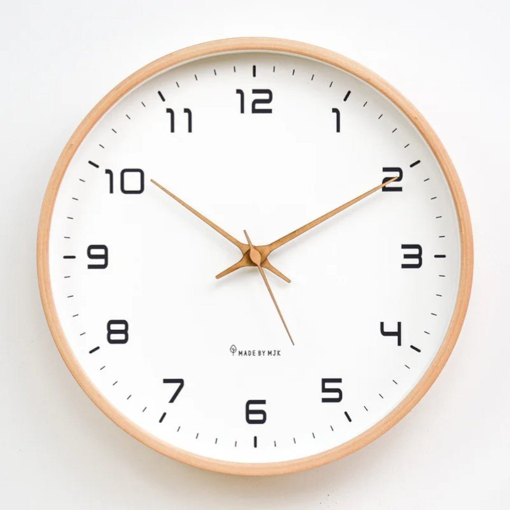 Wooden Wall Clock Scandinavian Minimalist Design - Lattea Global