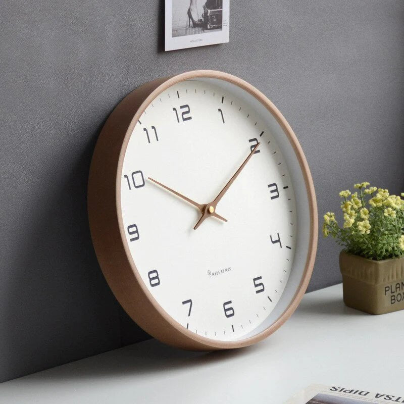Wooden Wall Clock Scandinavian Minimalist Design - Lattea Global