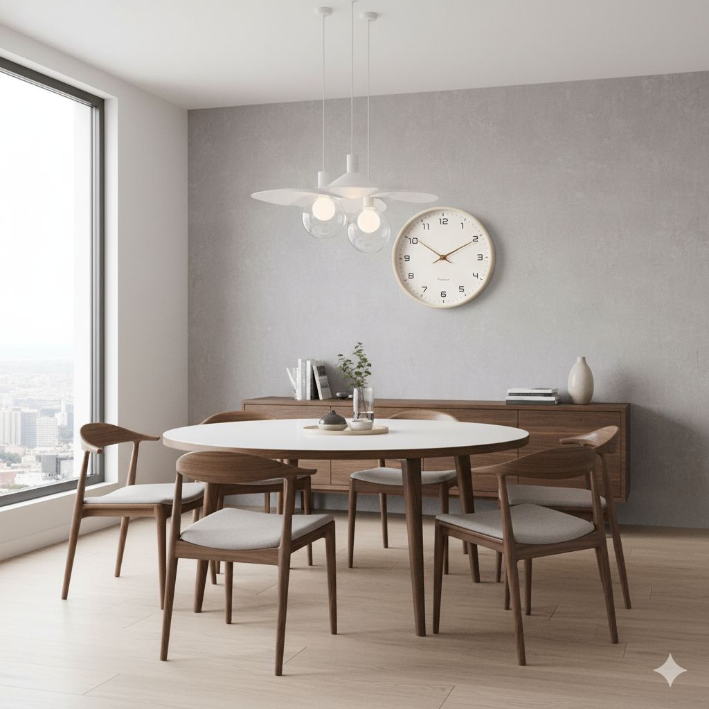 Wooden Wall Clock Scandinavian Minimalist Design