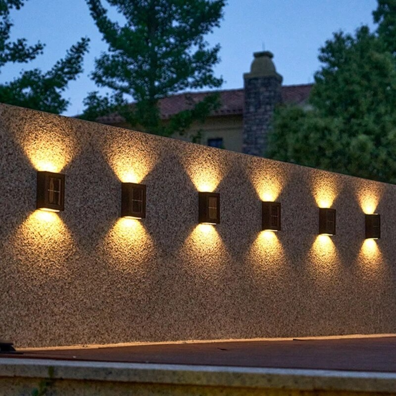 Solar Panel Powered LED Wall Lights for Outdoor