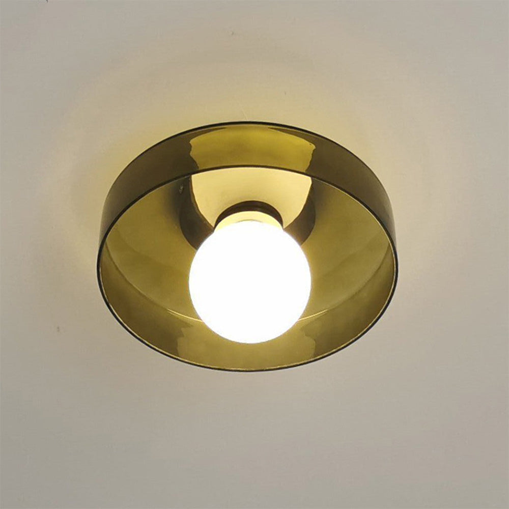 Sleek Round Glass Ceiling Light