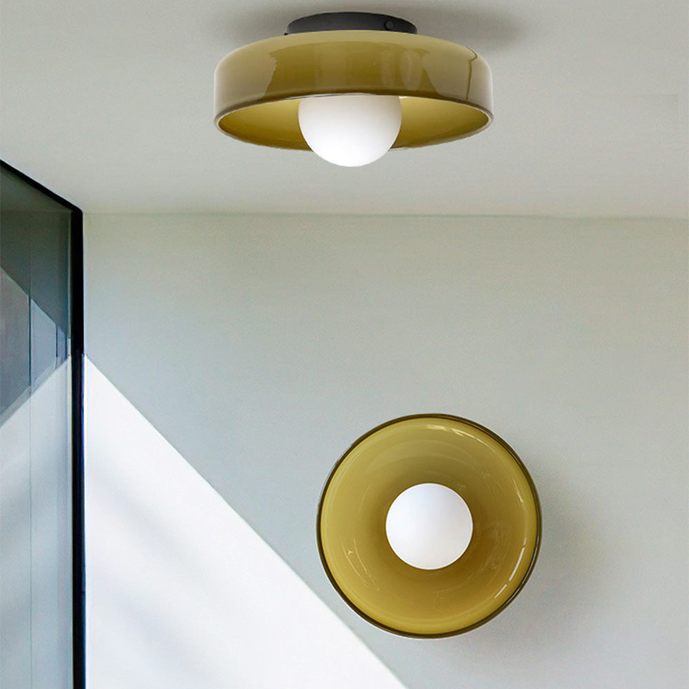 Sleek Round Glass Ceiling Light