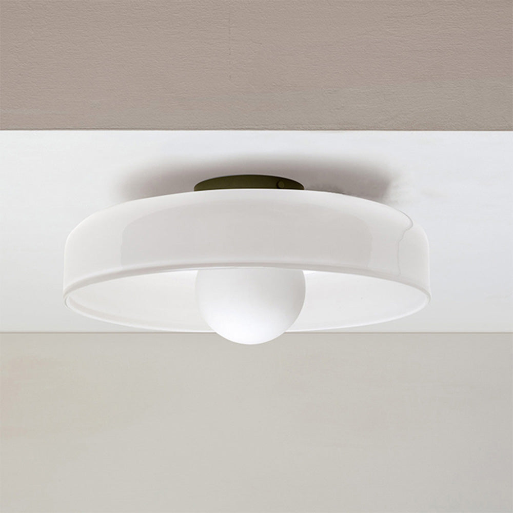 Sleek Round Glass Ceiling Light