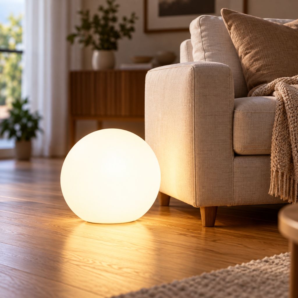 Colour-Changing LED Ball Floor Lamp with Remote Control