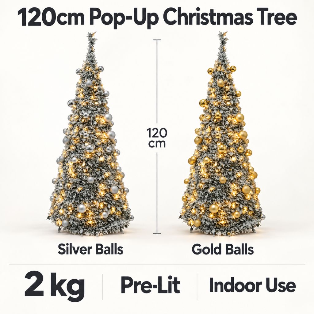 Prelit Christmas Tree with Snow-Effect Finish