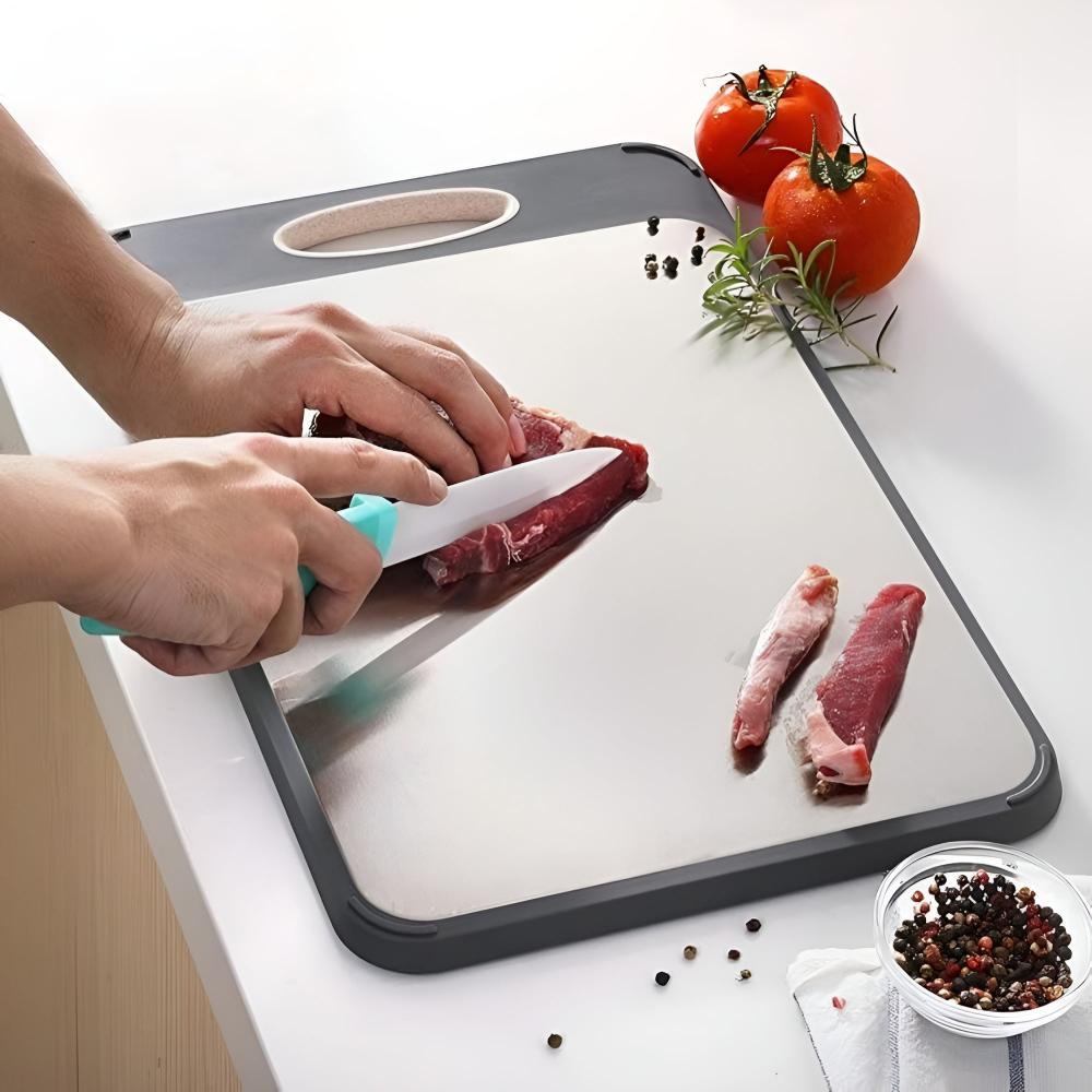 Stainless Steel & Fiber Double Sided Cutting Board