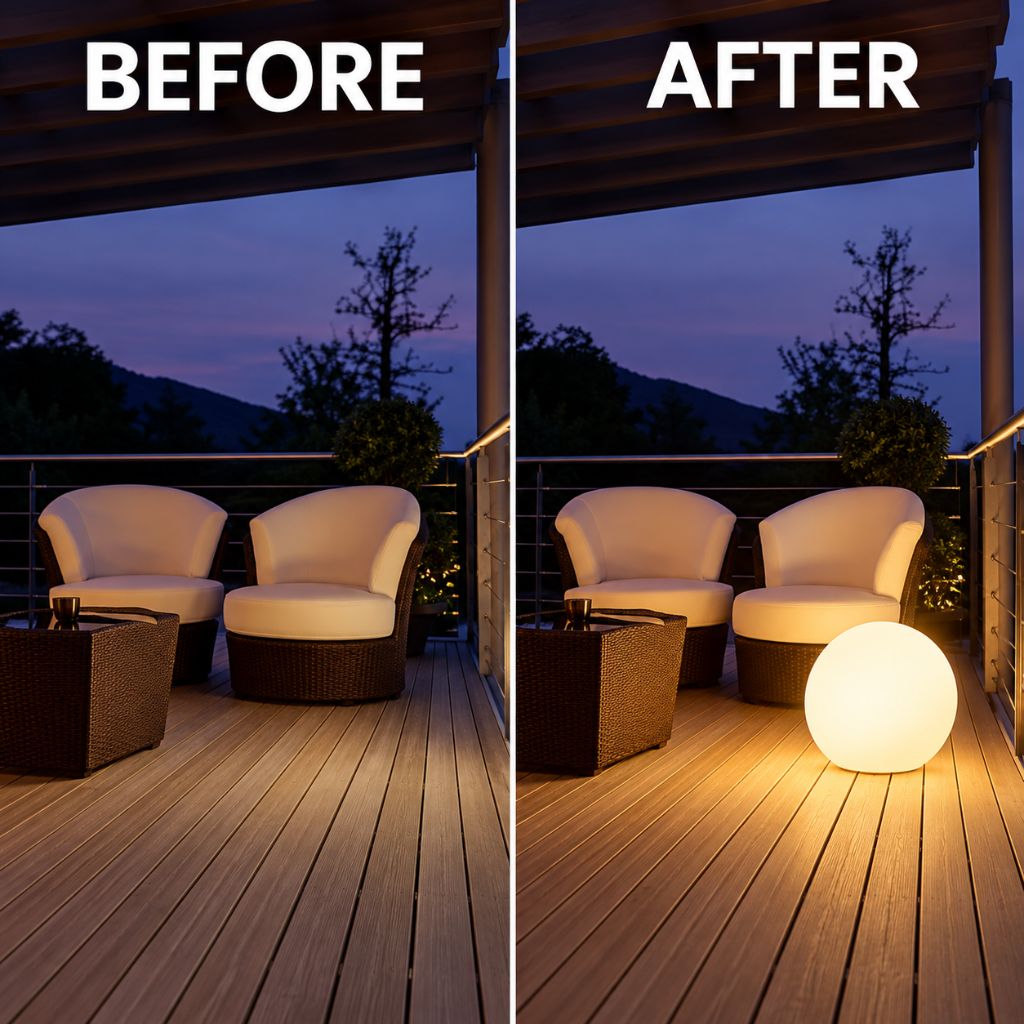 Colour-Changing LED Ball Floor Lamp with Remote Control