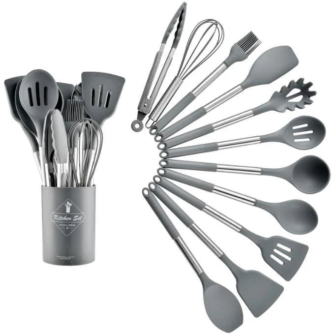 13-Piece Nordic Silicone Kitchen Utensil Set Lattea