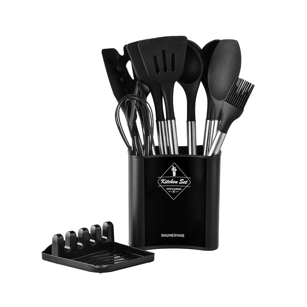 13-Piece Nordic Silicone Kitchen Utensil Set Lattea