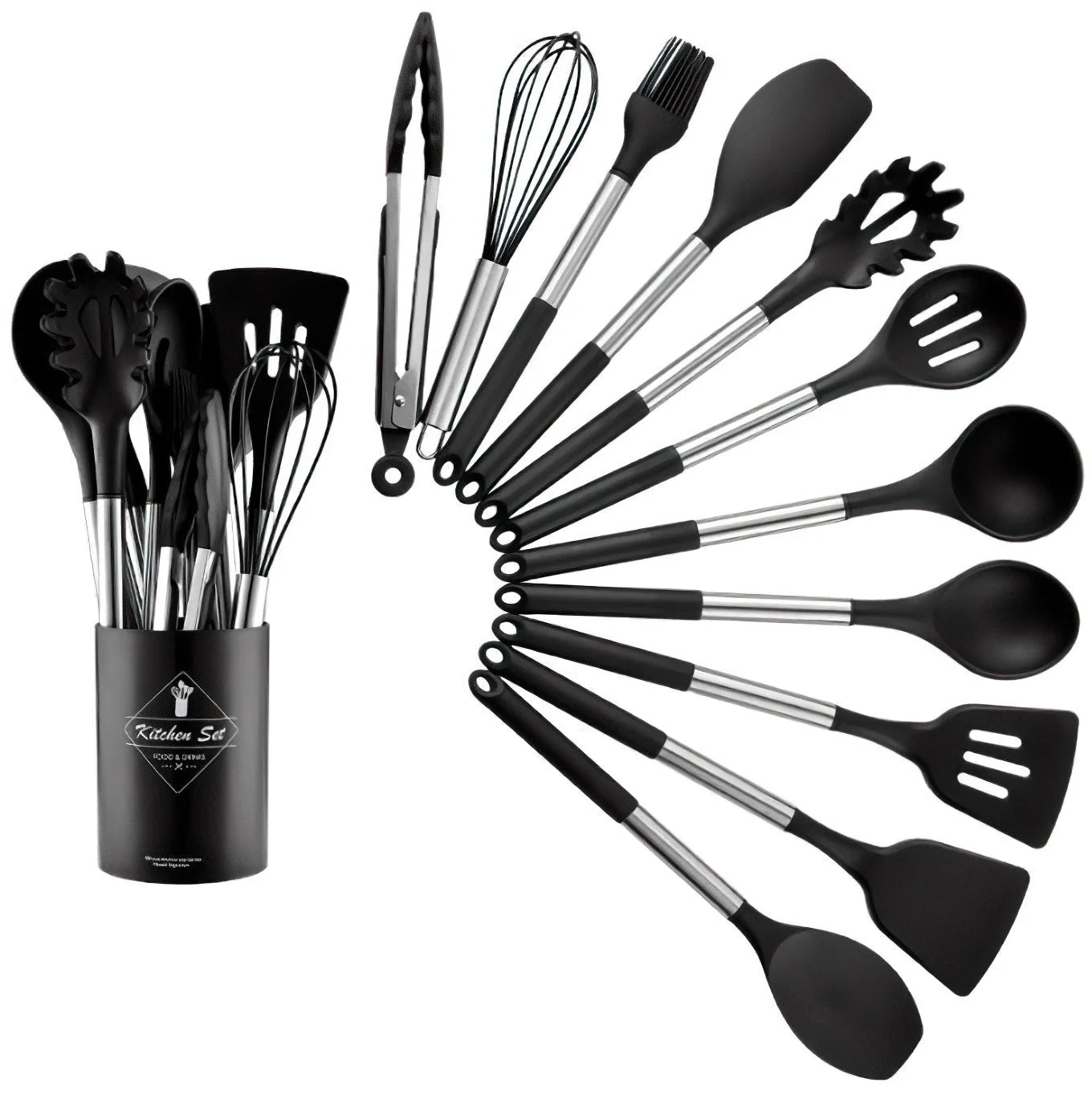 13-Piece Nordic Silicone Kitchen Utensil Set Lattea