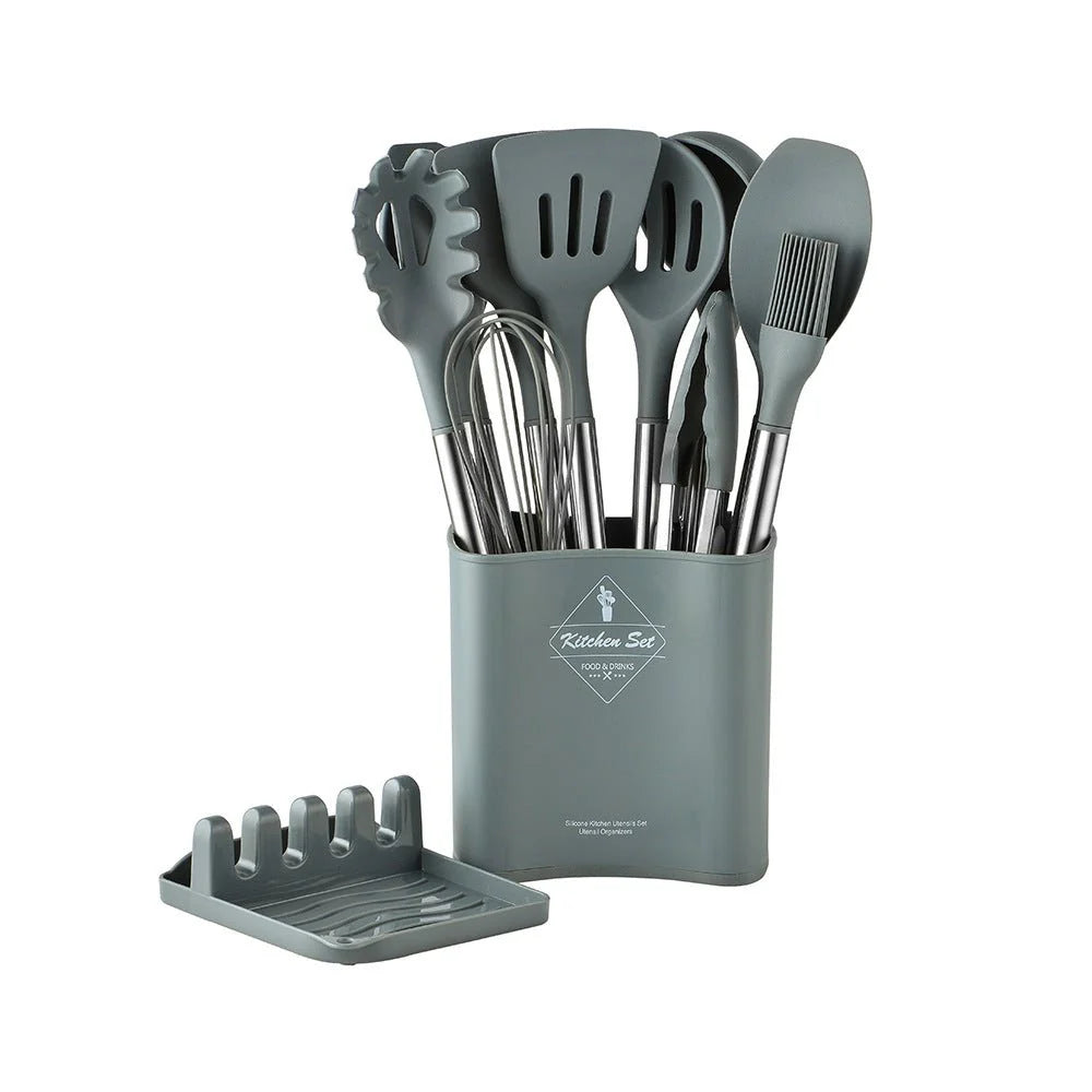 13-Piece Nordic Silicone Kitchen Utensil Set Lattea