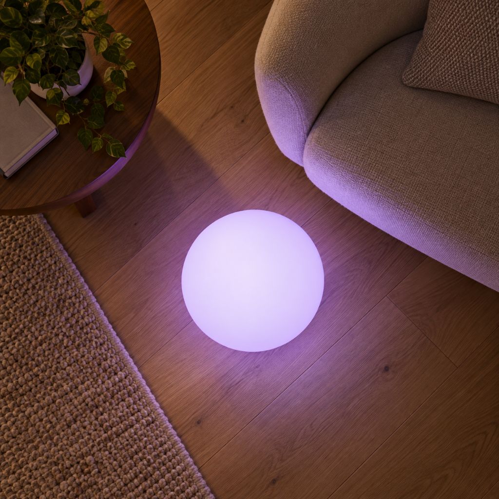 Colour-Changing LED Ball Floor Lamp with Remote Control