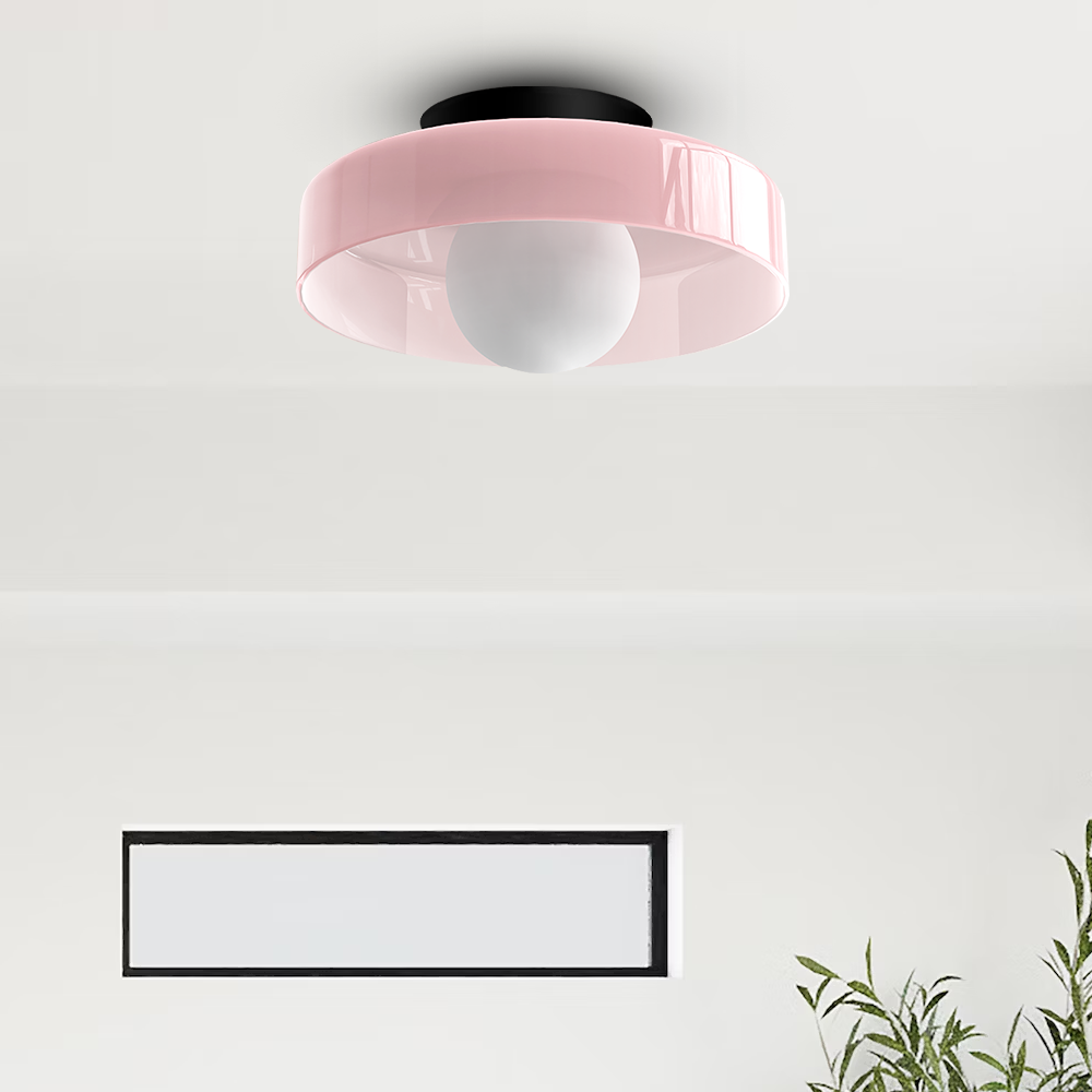 Sleek Round Glass Ceiling Light