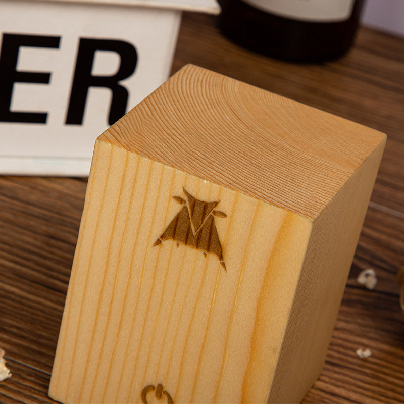 Wood Table Lamp with Translucent Grain Pattern