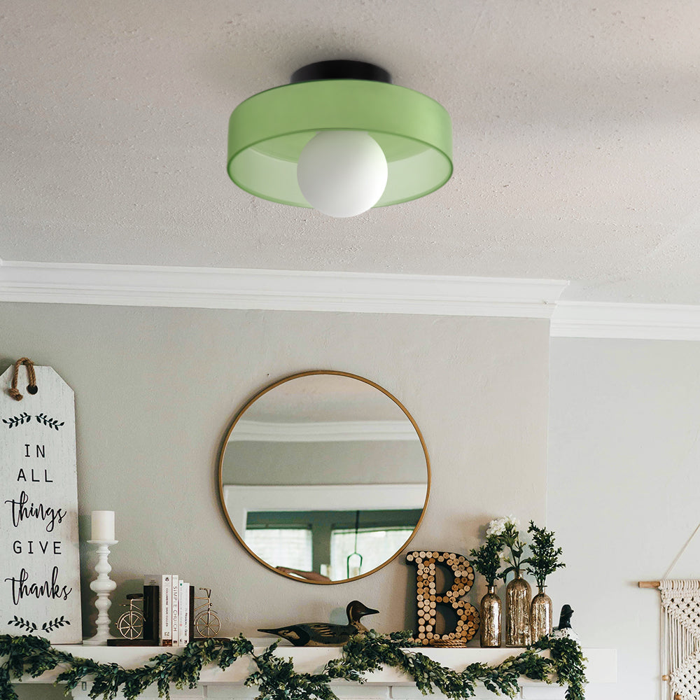 Sleek Round Glass Ceiling Light