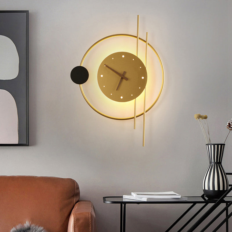 Metal Frame Wall Clock with LED Backlight