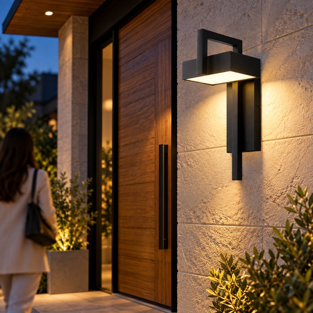 Modern Black Aluminum LED Outdoor Wall Sconce