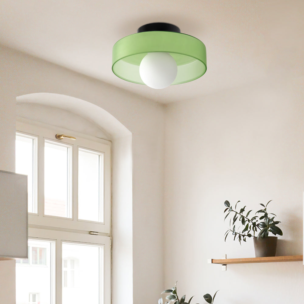 Sleek Round Glass Ceiling Light