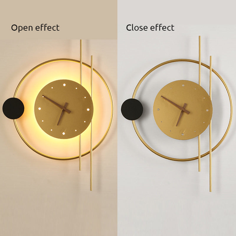 Metal Frame Wall Clock with LED Backlight